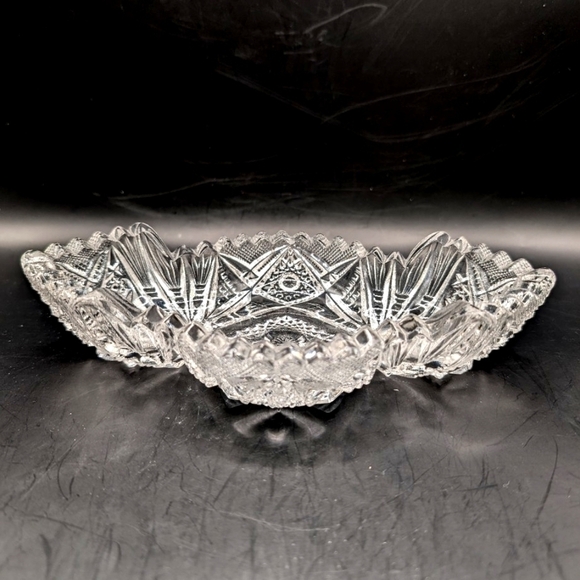 Vintage EAPG Imperial Glass Nucut Pattern #564 Oblong Pressed Glass Relish Dish - Picture 14 of 14